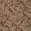 Beige Brown Abstract Marble Swirl Digital Print Viscose Crepe Fabric 110 Cms India-D26854
