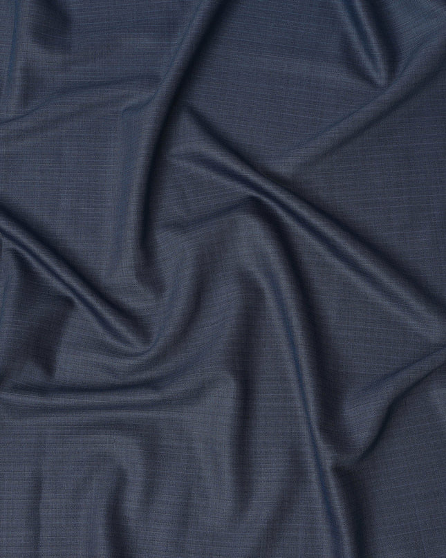 Blue Grey Textured Super 140’s All Wool Suiting Fabric, 150 cm Width, 3.75 Mtrs Piece, Scabal Premium Cloth, Made in England-D26804