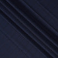 Navy Blue Check Premium Super 140’s SCABAL English All Wool Suiting Fabric, Width 150 cms, 3.75 Mtrs Cut, Made in United Kingdom-D26790