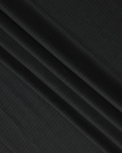 Charcoal Grey Pinstripe Super 140’s All Wool Suiting Fabric, 150 cm Width, 3.50 Mtrs Piece, Scabal Premium Cloth, Made in England-D26802