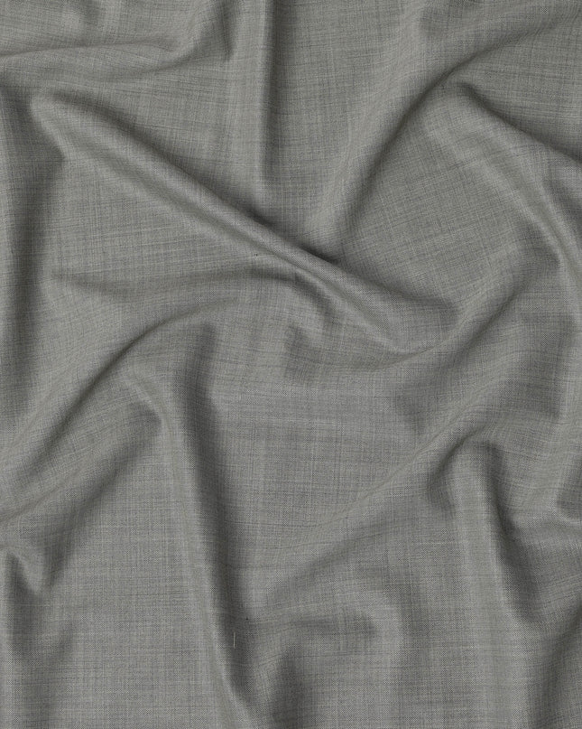 Light Grey Textured Super 140’s All Wool Suiting Fabric, 150 cm Width, 3.75 Mtrs Piece, Scabal Premium Cloth, Made in England-D26805