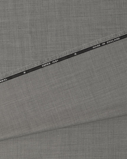Light Grey Textured Super 140’s All Wool Suiting Fabric, 150 cm Width, 3.75 Mtrs Piece, Scabal Premium Cloth, Made in England-D26805