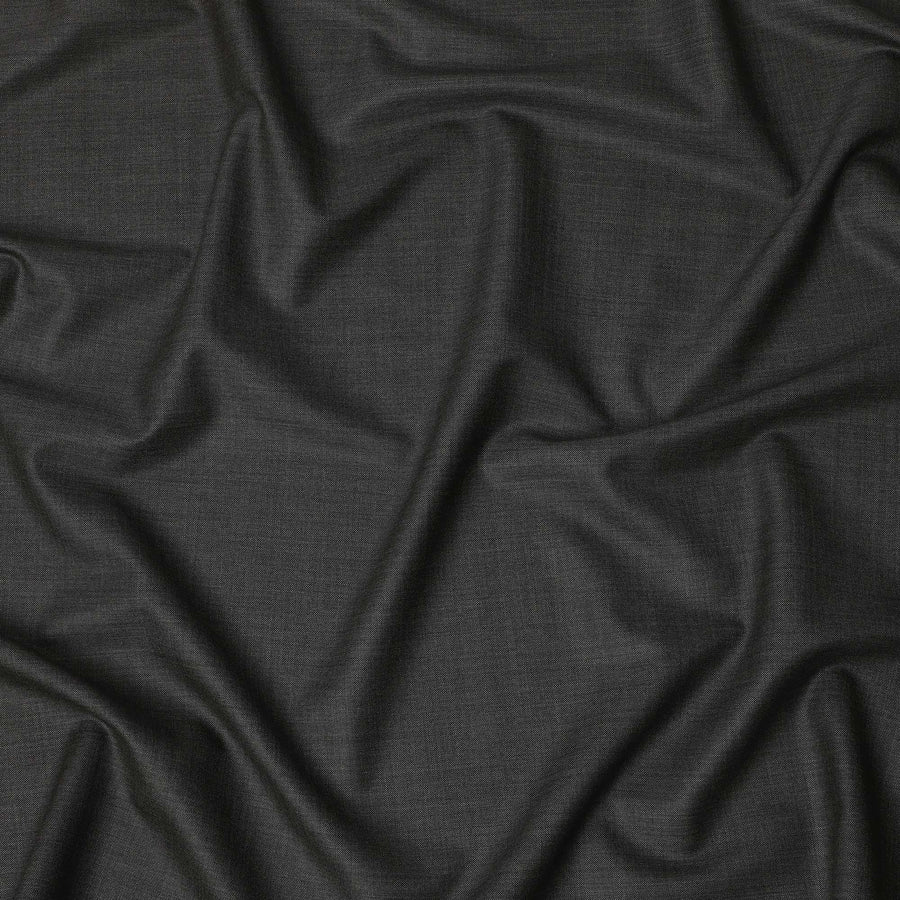 Charcoal Grey Super 140’s All Wool Suiting Fabric, 150 cm Width, 3.50 Mtrs Piece, Scabal Premium Cloth, Made in England-D26801