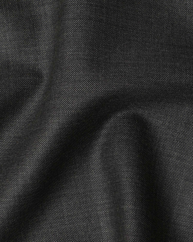 Charcoal Grey Super 140’s All Wool Suiting Fabric, 150 cm Width, 3.50 Mtrs Piece, Scabal Premium Cloth, Made in England-D26801