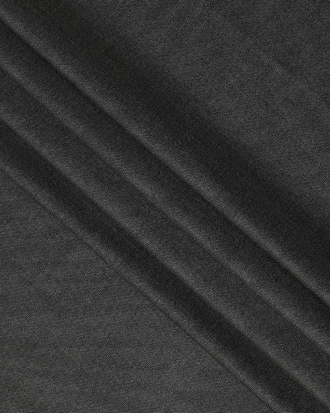 Charcoal Grey Premium Super 140’s SCABAL English All Wool Suiting Fabric, Width 150 cms, 3.75 Mtrs Cut, Made in United Kingdom-D26779