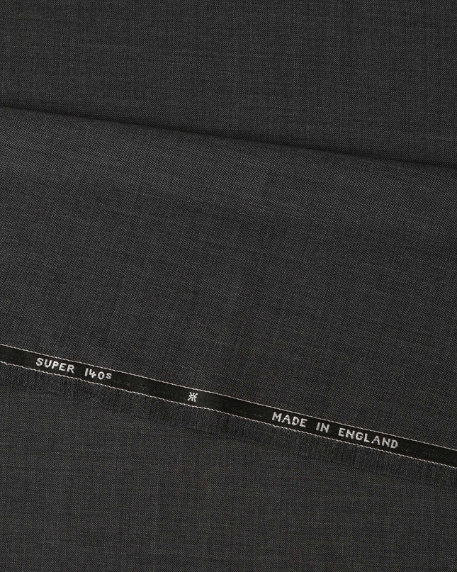 Charcoal Grey Premium Super 140’s SCABAL English All Wool Suiting Fabric, Width 150 cms, 3.75 Mtrs Cut, Made in United Kingdom-D26779