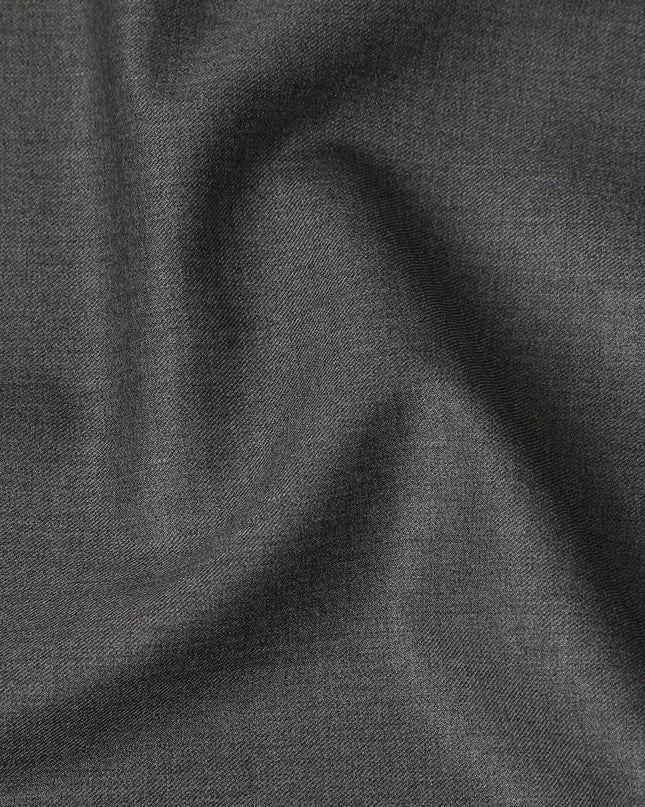 Dark Grey Super 180’s All Wool Suiting Fabric, 150 cm Width, 3.75 Mtrs Piece, SCABAL Premium Cloth, Made in Italy-D26803