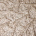 Beige Floral Embroidered Synthetic Lace Fabric 140 Cms From China-D27253 - Regal Fabrics