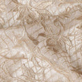 Beige Floral Embroidered Synthetic Lace Fabric 140 Cms From China-D27253 - Regal Fabrics