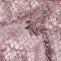 Mauve Floral Embroidered Synthetic Lace Fabric 140 Cms From China-D27258