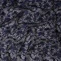 Navy Blue Floral Embroidered Synthetic Lace Fabric 140 Cms From China-D27261