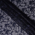 Navy Blue Floral Embroidered Synthetic Lace Fabric 140 Cms From China-D27261
