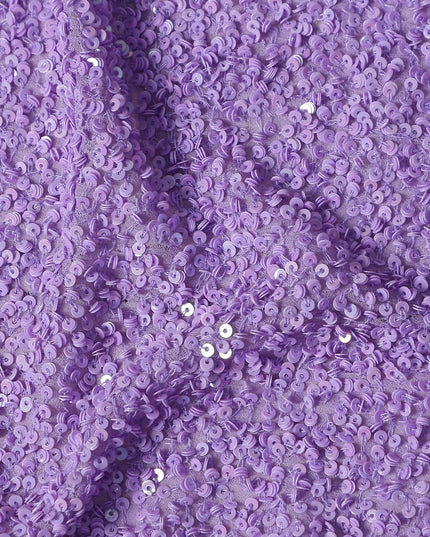 Lavender Purple Silk Georgette Sequin Fabric 110cm