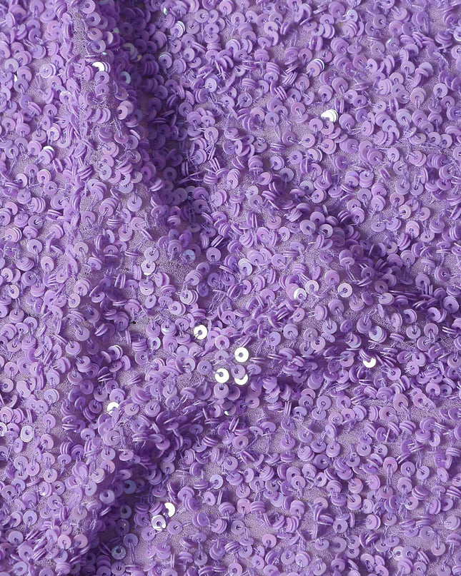 Lavender Purple Silk Georgette Sequin Fabric 110cm