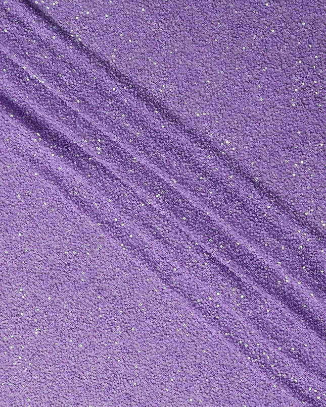 Lavender Purple Silk Georgette Sequin Fabric 110cm