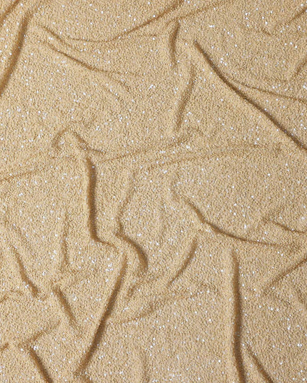 Antique Gold Silk Georgette Sequin Fabric 110cm
