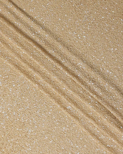 Antique Gold Silk Georgette Sequin Fabric 110cm