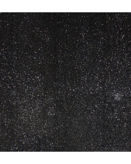 Jet Black Silk Georgette Sequin Fabric 110cm