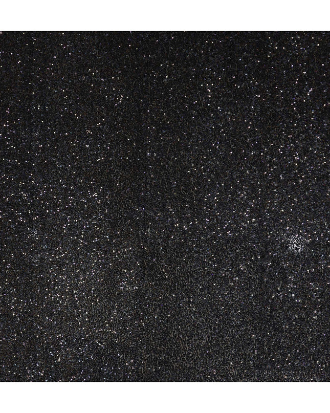 Jet Black Silk Georgette Sequin Fabric 110cm