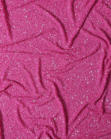 Fuchsia Pink Silk Georgette Sequin Fabric 110cm