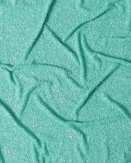 Seafoam Green Silk Georgette Sequin Fabric 110cm