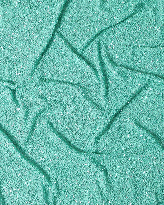 Seafoam Green Silk Georgette Sequin Fabric 110cm