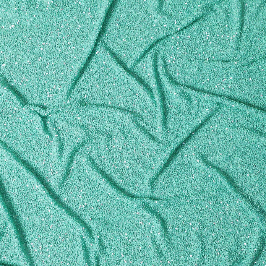Seafoam Green Silk Georgette Sequin Fabric 110cm