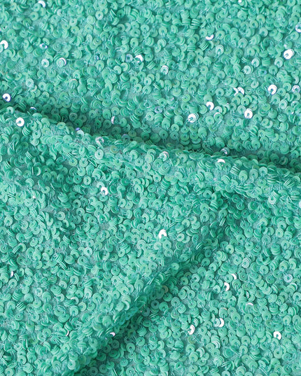 Seafoam Green Silk Georgette Sequin Fabric 110cm