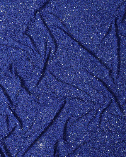 Royal Blue Silk Georgette Sequin Fabric 110cm