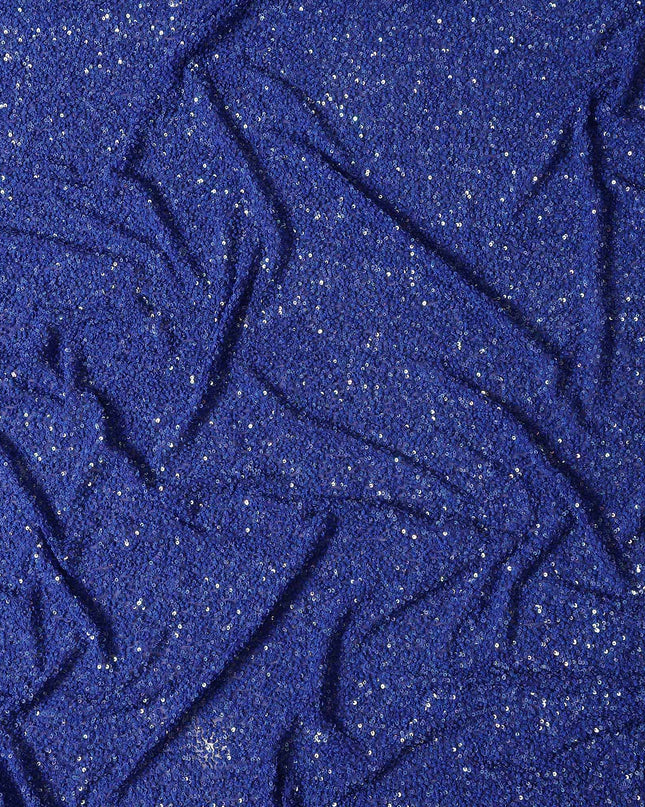 Royal Blue Silk Georgette Sequin Fabric 110cm