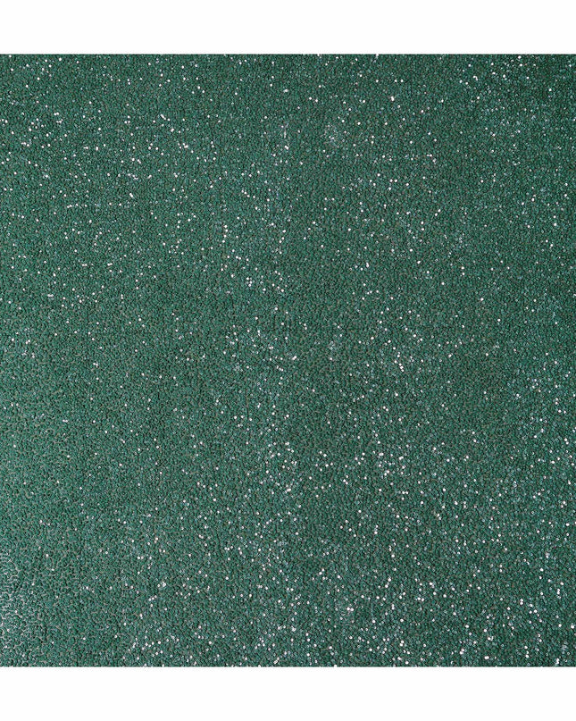 Forest Teal Green Silk Georgette Sequin Fabric 110cm