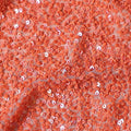 Coral Orange Silk Georgette Sequin Fabric 110cm