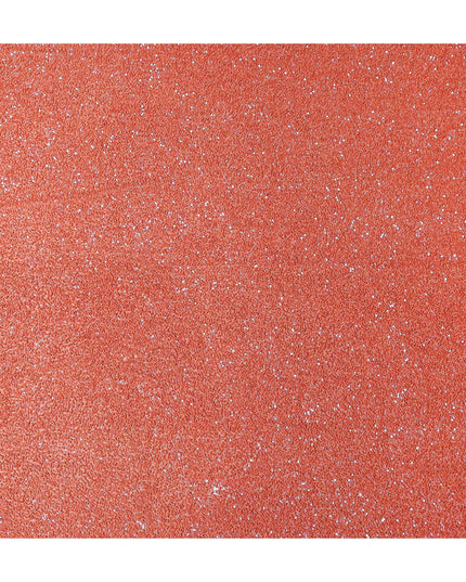 Coral Orange Silk Georgette Sequin Fabric 110cm