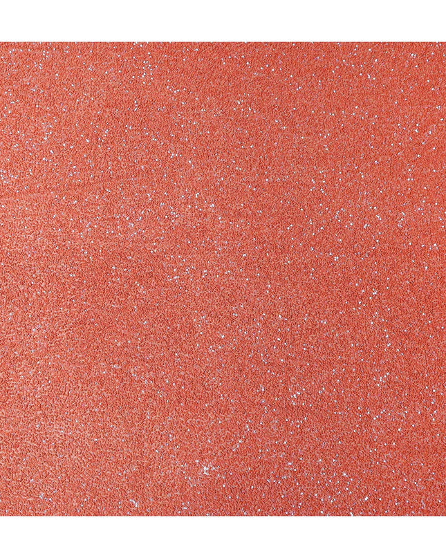 Coral Orange Silk Georgette Sequin Fabric 110cm