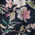 Navy Pink White Multicolor Botanical Floral Print Cotton Lawn Fabric – Artistic Garden Design, 110 cm Width, Made in Japan-D26846