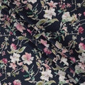Navy Pink White Multicolor Botanical Floral Print Cotton Lawn Fabric – Artistic Garden Design, 110 cm Width, Made in Japan-D26846