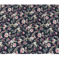 Navy Pink White Multicolor Botanical Floral Print Cotton Lawn Fabric – Artistic Garden Design, 110 cm Width, Made in Japan-D26846