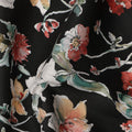 Black White Red Multicolor Botanical Floral Print Cotton Lawn Fabric – Artistic Garden Design, 110 cm Width, Made in Japan-D26847