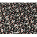 Black White Red Multicolor Botanical Floral Print Cotton Lawn Fabric – Artistic Garden Design, 110 cm Width, Made in Japan-D26847