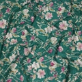 Green Pink White Multicolor Botanical Floral Print Cotton Lawn Fabric – Artistic Garden Design, 110 cm Width, Made in Japan-D26844