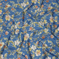 Blue Multicolor Botanical Floral Print Cotton Lawn Fabric – Artistic Garden Design, 110 cm Width, Made in Japan-D26843
