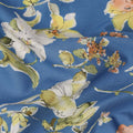 Blue Multicolor Botanical Floral Print Cotton Lawn Fabric – Artistic Garden Design, 110 cm Width, Made in Japan-D26843
