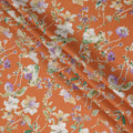 Orange Purple White Multicolor Botanical Floral Print Cotton Lawn Fabric – Artistic Garden Design, 110 cm Width, Made in Japan-D26845