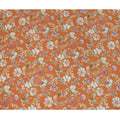 Orange Purple White Multicolor Botanical Floral Print Cotton Lawn Fabric – Artistic Garden Design, 110 cm Width, Made in Japan-D26845