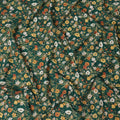 Dark Green Floral Printed Cotton Lawn Fabric Soft Lightweight Breathable Dressmaking Sewing Material 4.0 Meters Length 110 Cms Width India-D27630