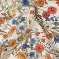 Cream Multicolor Meadow Floral Print Cotton Lawn Fabric – Delicate Garden Design, 110 cm Width, Made in Japan-D26852