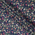 Navy Multicolor Meadow Floral Print Cotton Lawn Fabric – Delicate Garden Design, 110 cm Width, Made in Japan-D26848