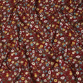 Maroon Multicolor Meadow Floral Print Cotton Lawn Fabric – Delicate Garden Design, 110 cm Width, Made in Japan-D26849