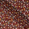 Maroon Multicolor Meadow Floral Print Cotton Lawn Fabric – Delicate Garden Design, 110 cm Width, Made in Japan-D26849