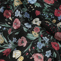 Black Multicolor Meadow Floral Print Cotton Lawn Fabric – Delicate Garden Design, 110 cm Width, Made in Japan-D26850